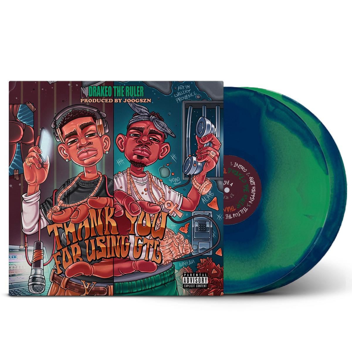 DRAKEO THE RULER 8211 Thank You For Using GTL 8211 2LP 8211 Blue and Green Vinyl JUL 18