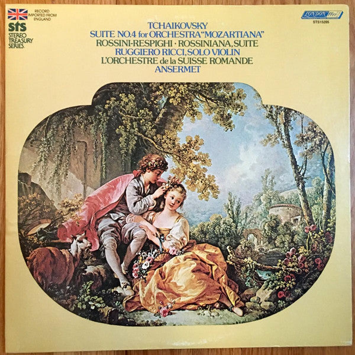 Tchaikovsky*, Rossini*, Respighi*, Ruggiero Ricci, L Orchestre De La Suisse Romande, Ansermet* – Suite No.4 For Orchestra  Mozartiana  Rossiniana, Suite – LP