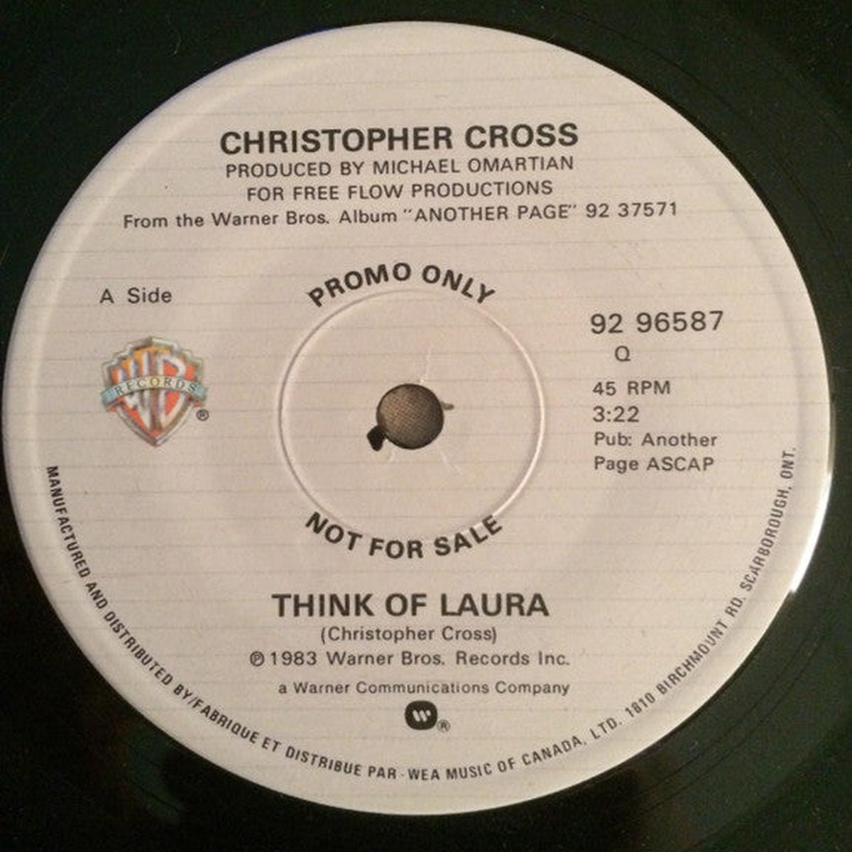 Christopher Cross - Think Of Laura (7", Single, Promo) (Very Good Plus (VG+))