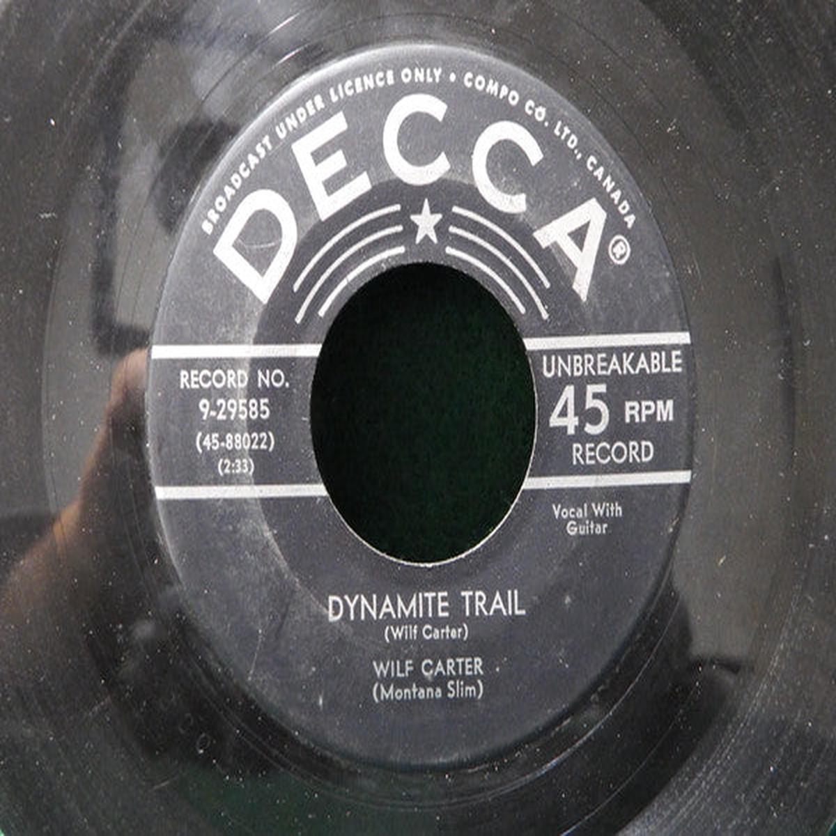 Wilf Carter - Dynamite Trail / The Strawberry Roan (7", Single) (Very Good (VG))