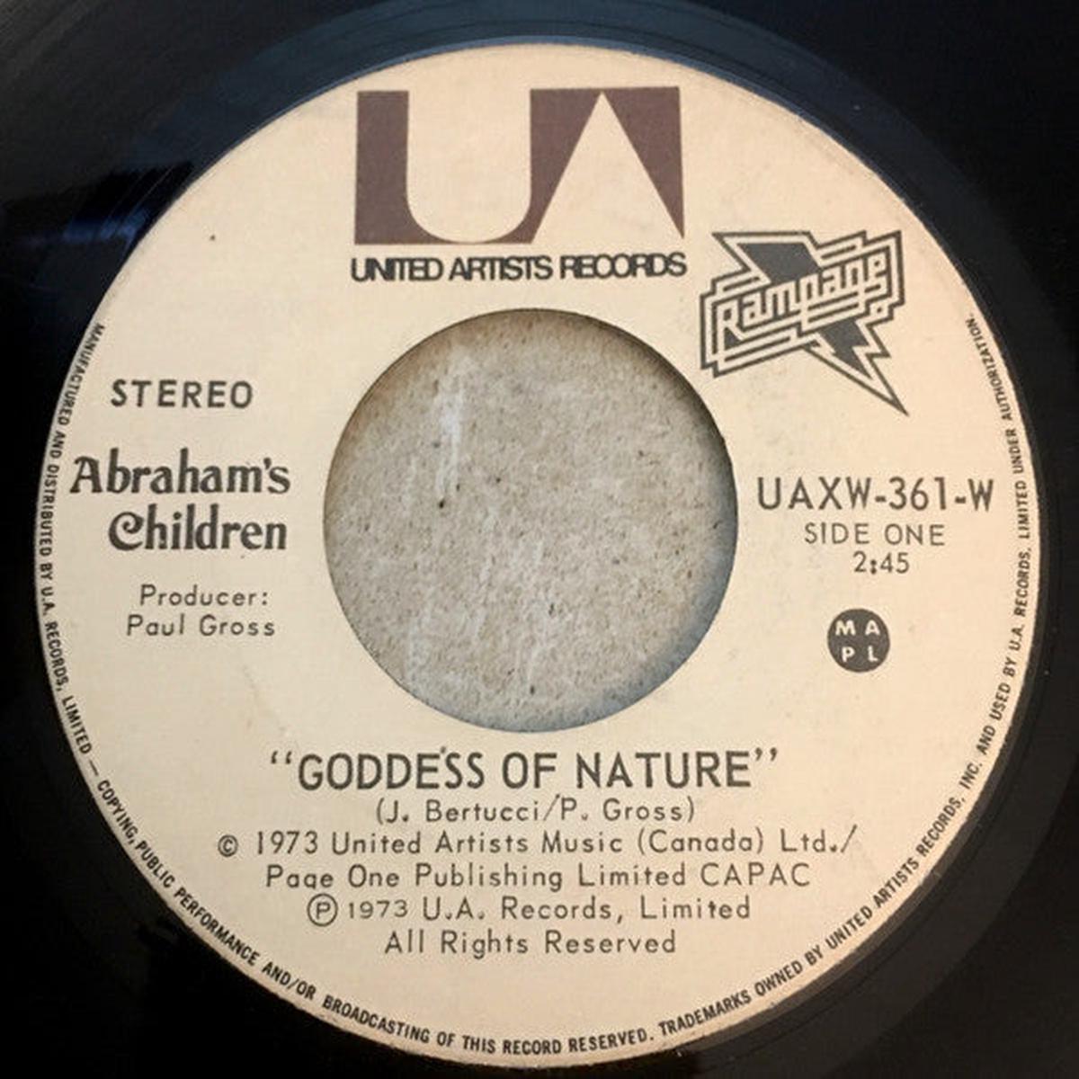 Abraham's Children - Goddess Of Nature (7") (Very Good (VG))