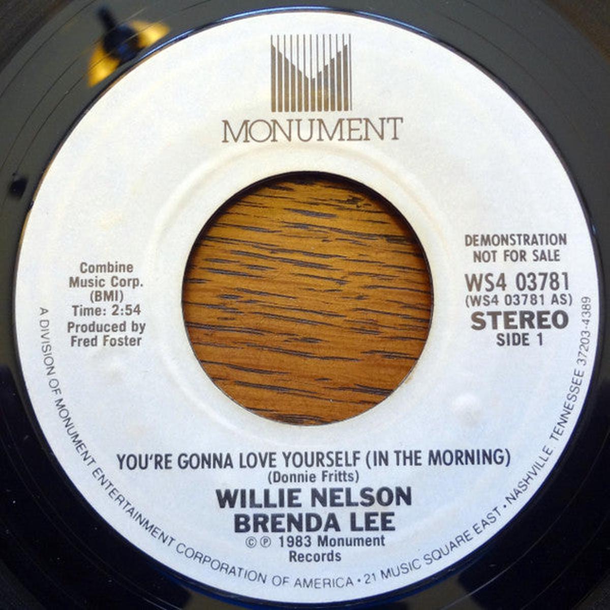 Willie Nelson And Brenda Lee - You're Gonna Love Yourself (In The Morning) (7", Promo) (Very Good (VG))