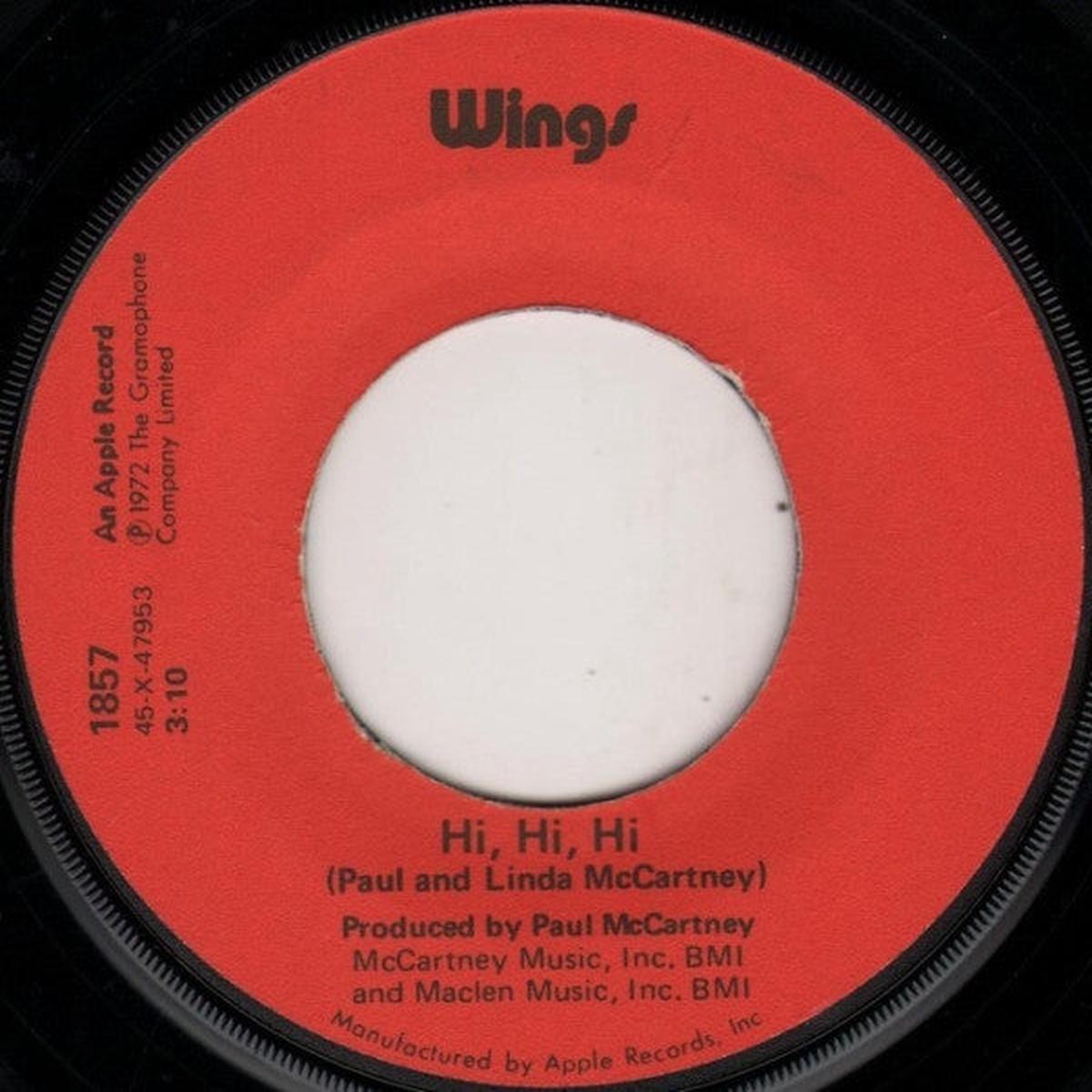 Wings  - Hi, Hi, Hi / C Moon (7", Single, Jac) (Good Plus (G+))