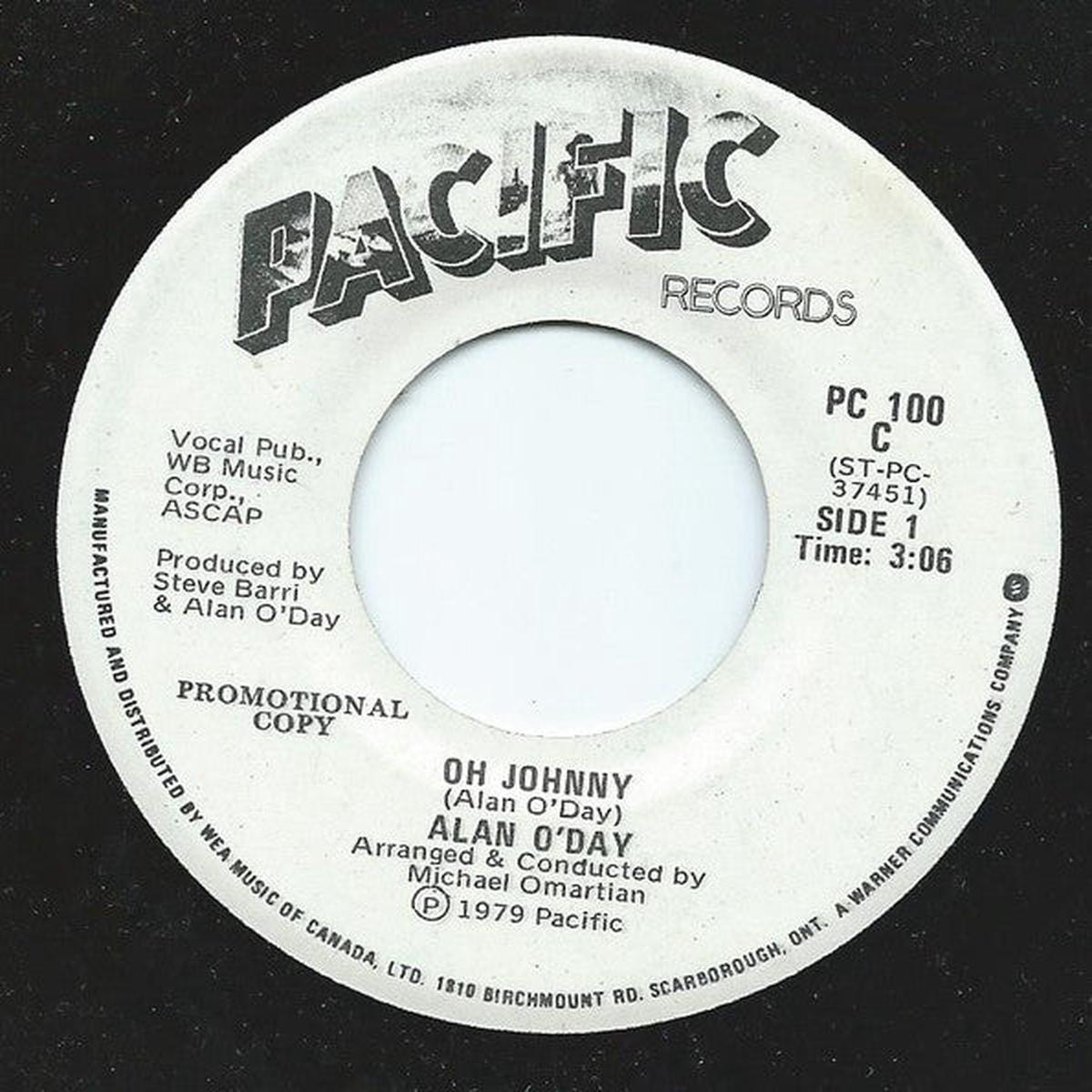 Alan O'Day - Oh Johnny (7", Promo) (Very Good Plus (VG+))