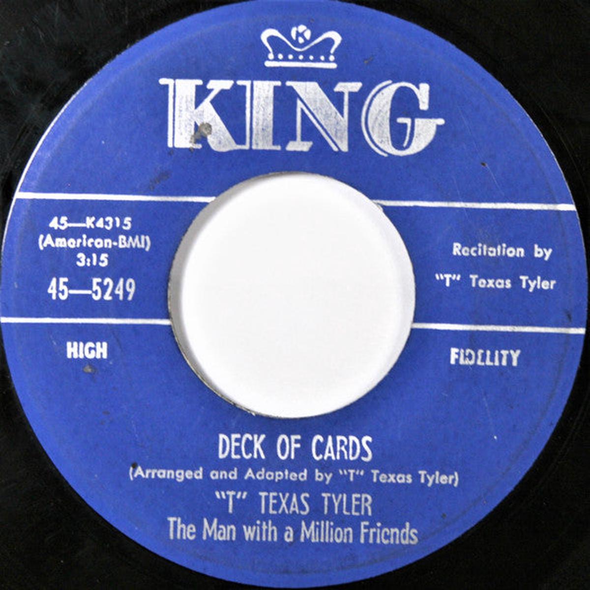 "T" Texas Tyler* - Deck Of Cards / Dad Gave My Dog Away (7", Single) (Good Plus (G+))
