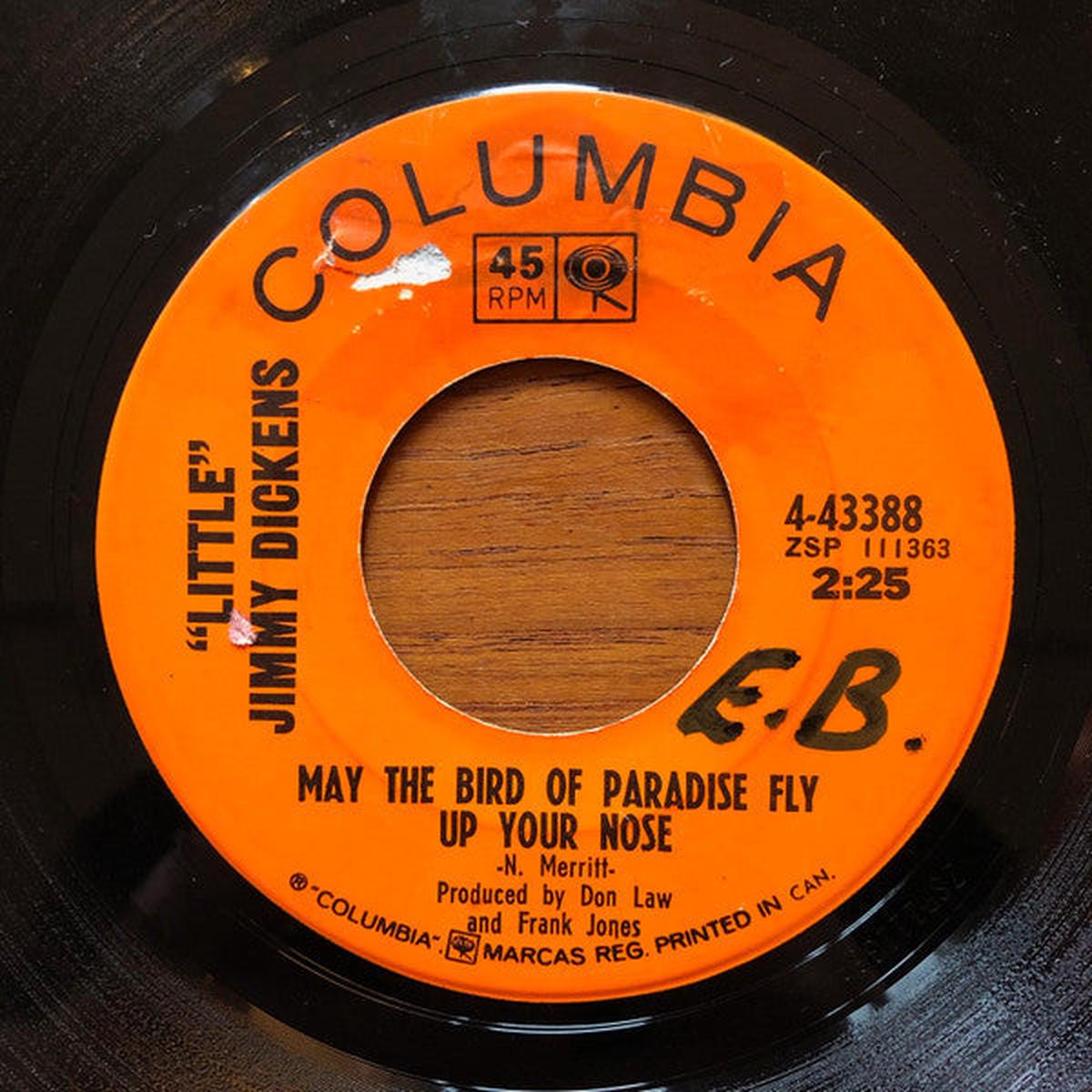 "Little" Jimmy Dickens* - May The Bird Of Paradise Fly Up Your Nose (7", Single) (Very Good (VG))