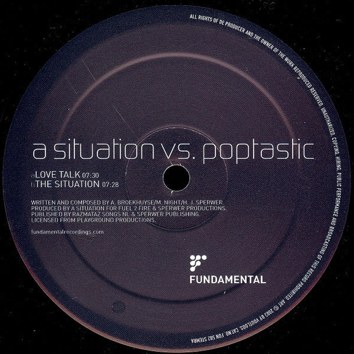 A Situation Vs. Poptastic - Love Talk / The Situation () VG