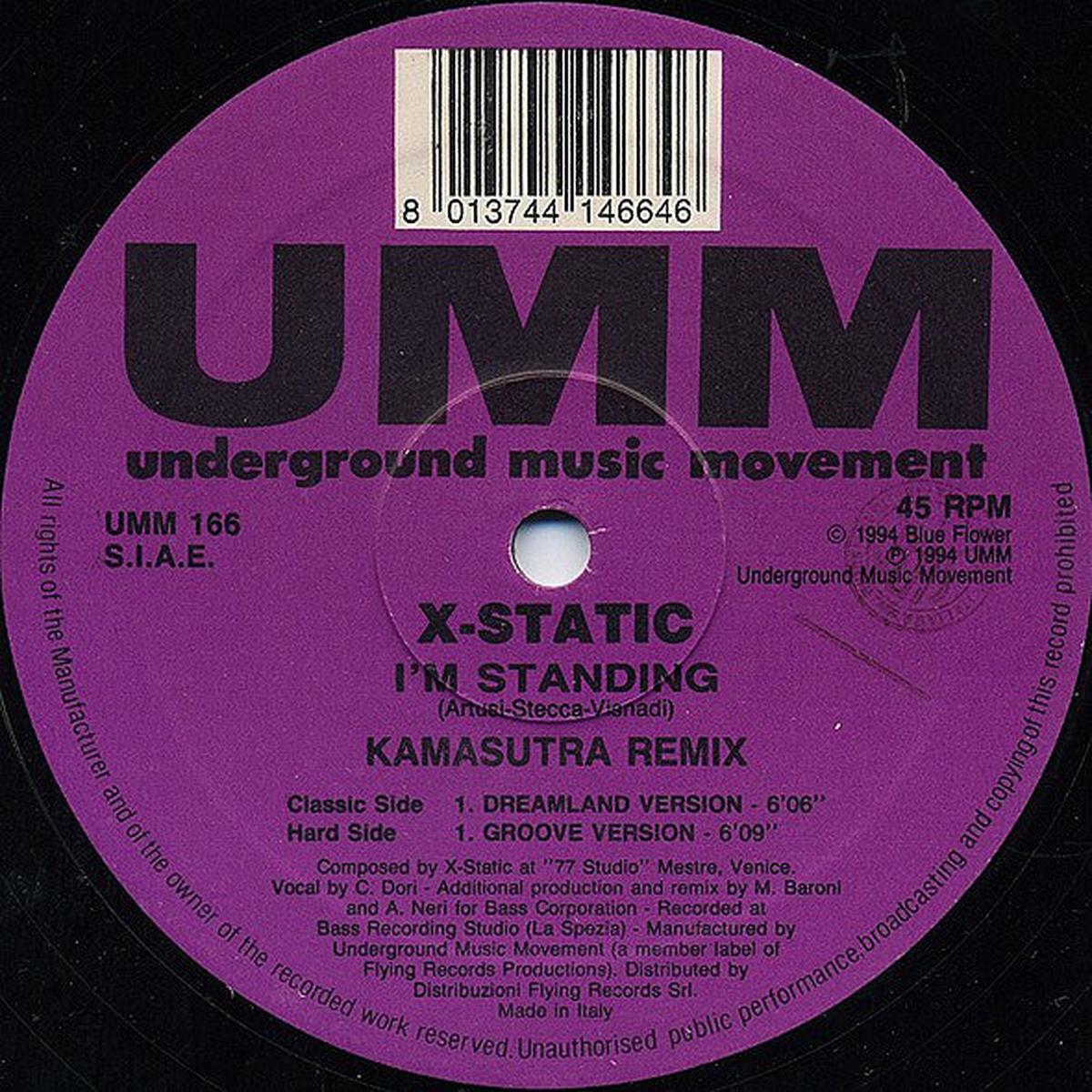 X-Static - I'm Standing (Kamasutra Remix) (SF ITAL) VG+