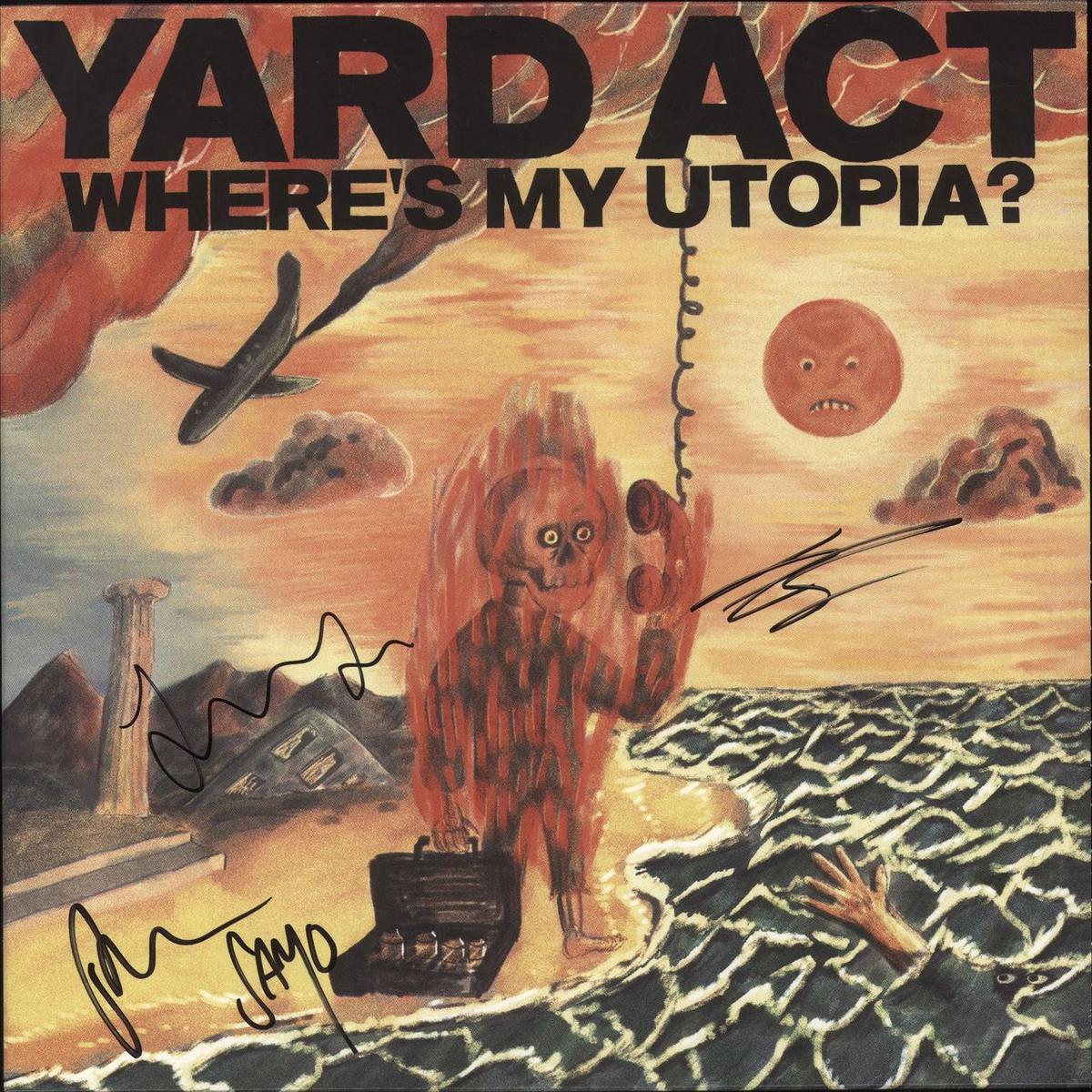 Yard Act Where's My Utopia? - Vineyard Of The North Red Wine Vinyl - Autographed  Vinyl LP