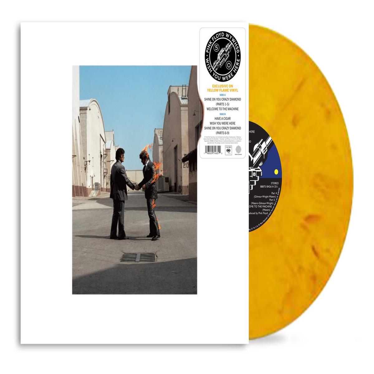 Pink Floyd Wish You Were Here (50th Anniversary) - Yellow Flame Vinyl - Sealed  Vinyl LP