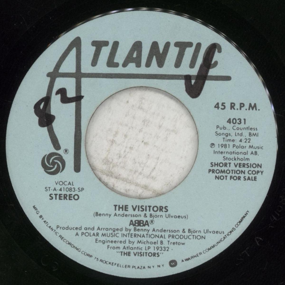Abba The Visitors - WOL US Promo 7" vinyl