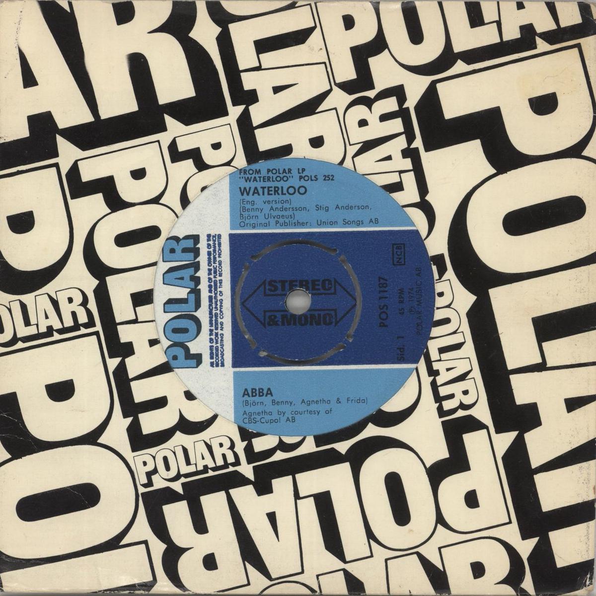 Abba Waterloo Swedish 7" vinyl