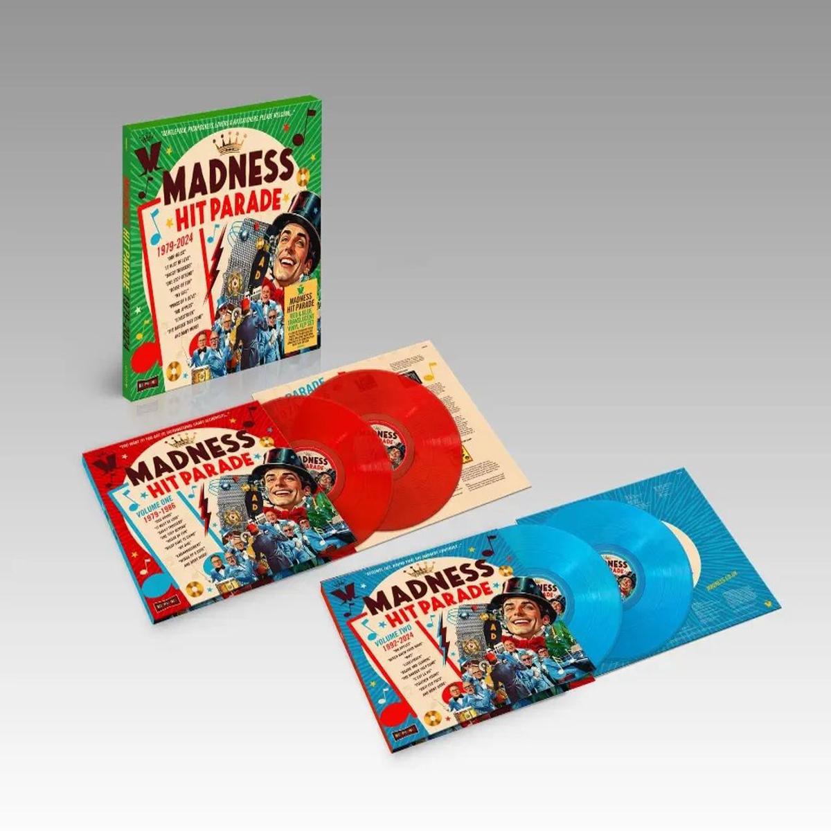 Madness Hit Parade 1979-2024 - Red & Blue Translucent Vinyl - Green Slipcase Box - Sealed  4-LP vinyl set