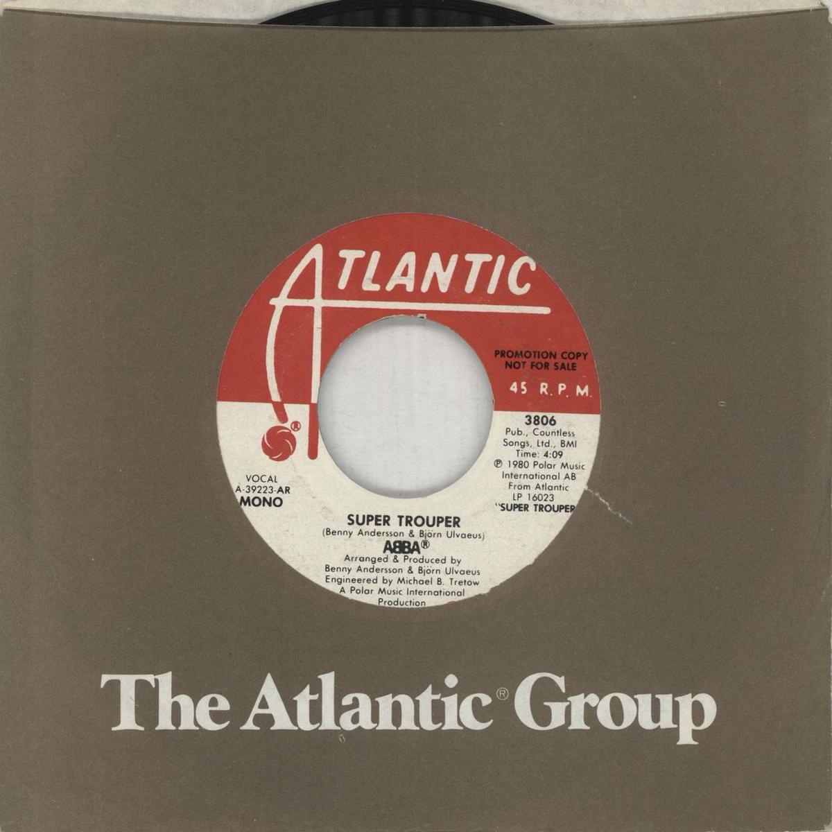 Abba Super Trouper US Promo 7" vinyl