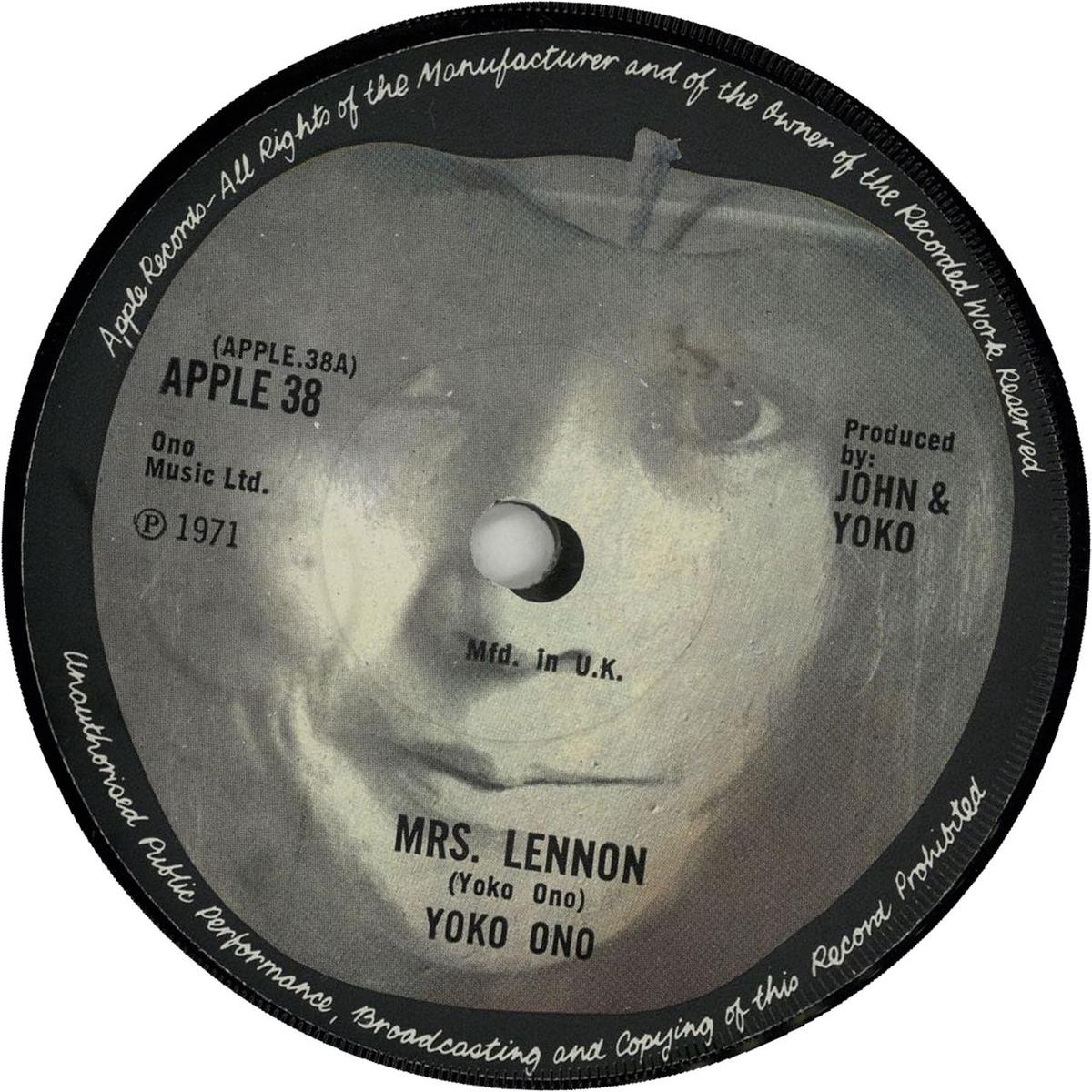 Yoko Ono Mrs. Lennon  7" vinyl