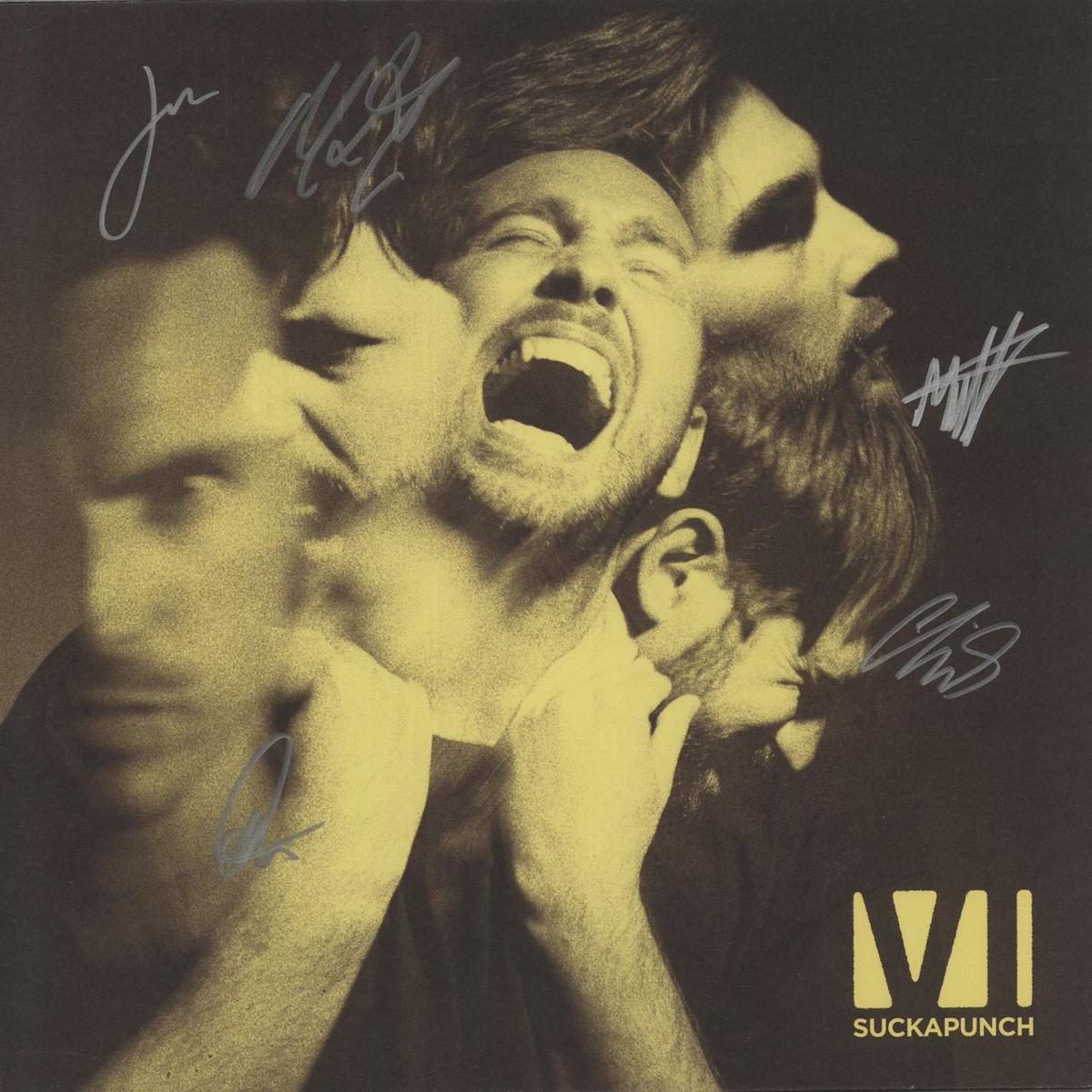 You Me At Six Suckapunch - Yellow with Black Splatter Vinyl - Autographed  Vinyl LP