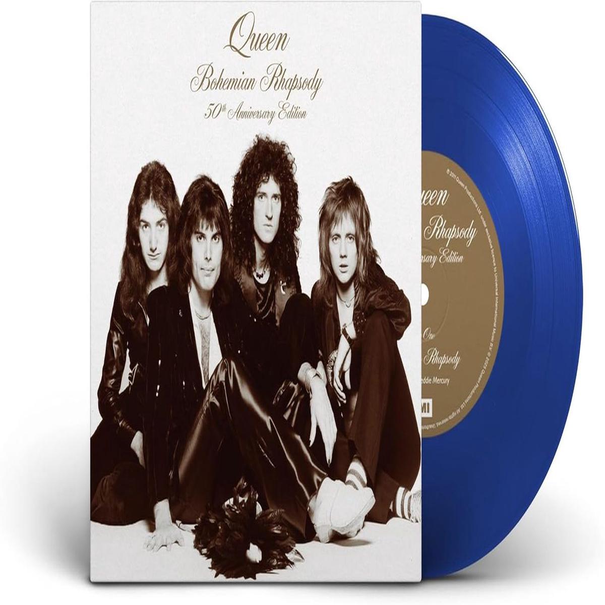 Queen Bohemian Rhapsody - 50th Anniversary Edition - Transparent Blue Vinyl - Sealed  7" vinyl